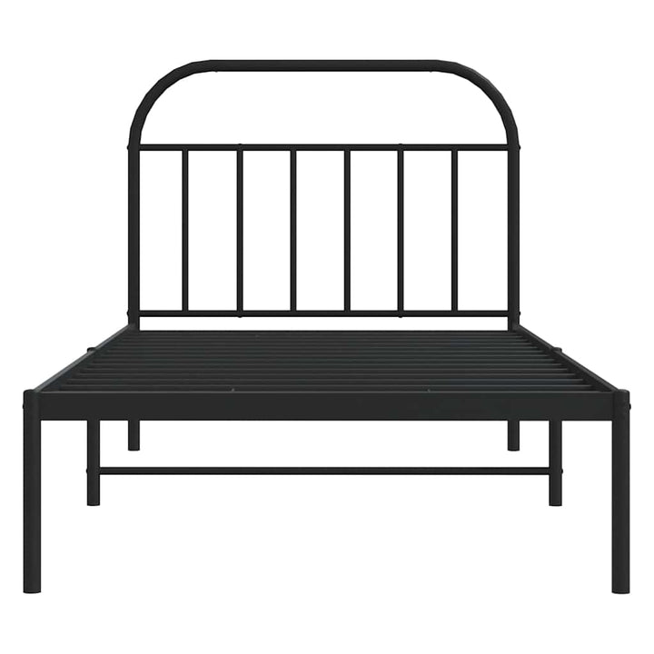 sengeramme med sengegavl 100x190 cm metal sort