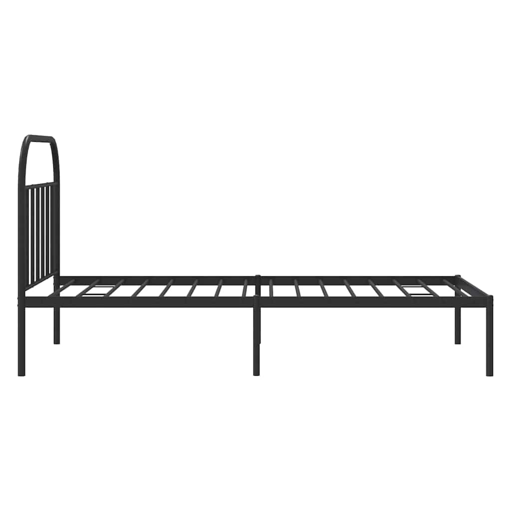 sengeramme med sengegavl 100x190 cm metal sort