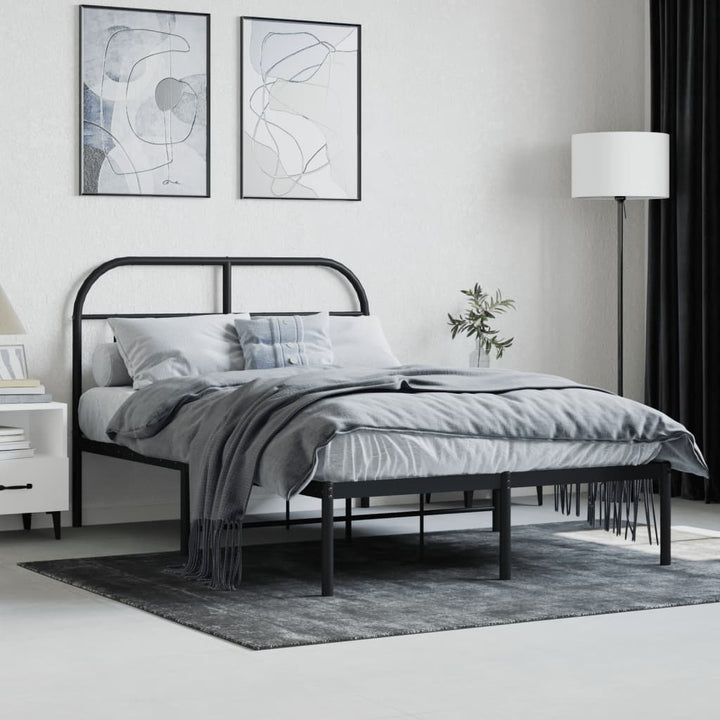 sengeramme med sengegavl 120x190 cm metal sort