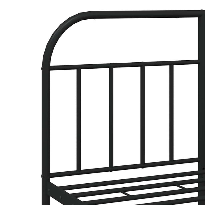 sengeramme med sengegavl 135x190 cm metal sort
