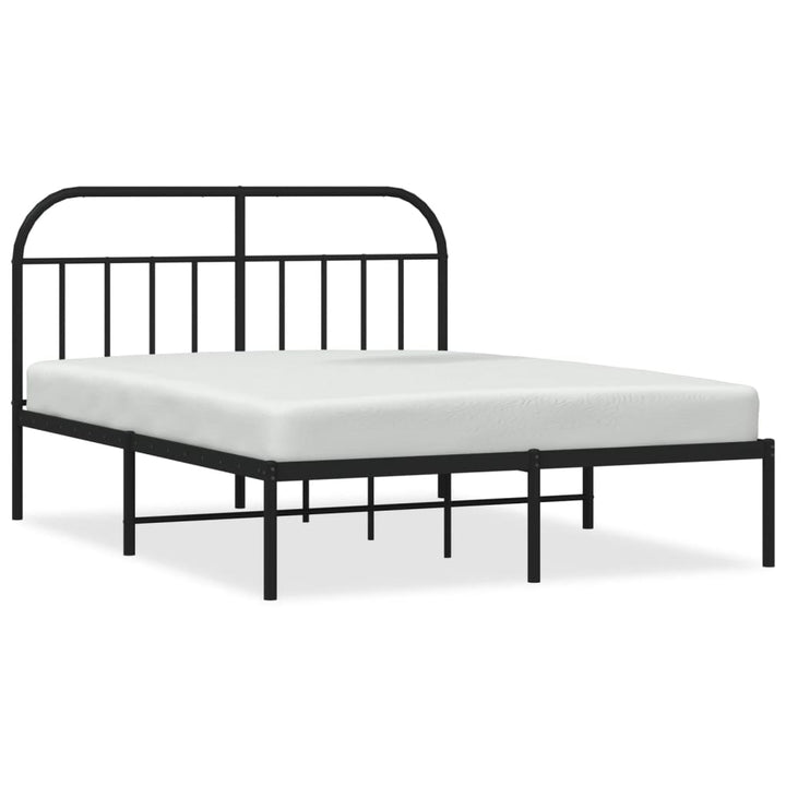 sengeramme med sengegavl 140x190 cm metal sort