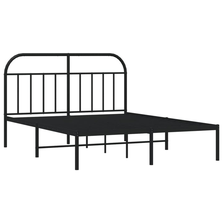 sengeramme med sengegavl 140x190 cm metal sort