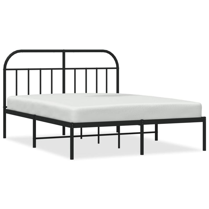 sengeramme med sengegavl 140x200 cm metal sort