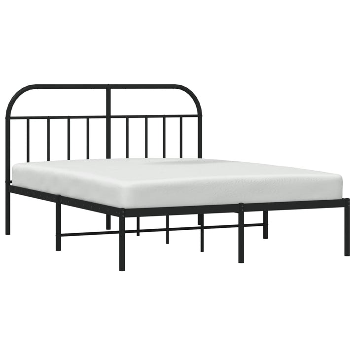 sengeramme med sengegavl 140x200 cm metal sort
