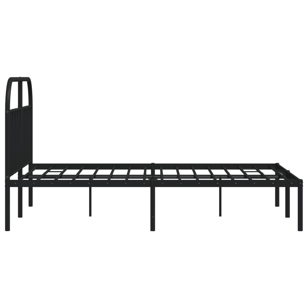 sengeramme med sengegavl 140x200 cm metal sort