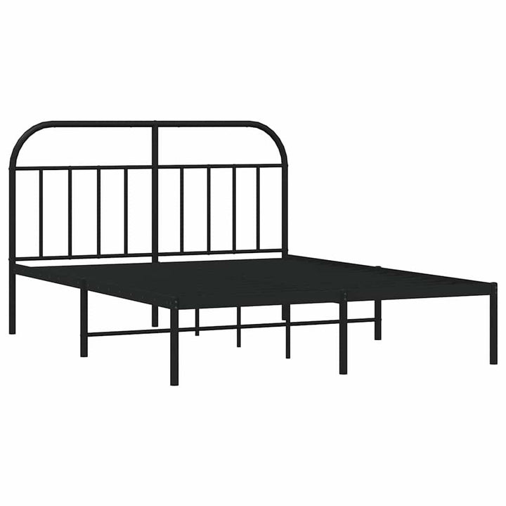 sengeramme med sengegavl 150x200 cm metal sort