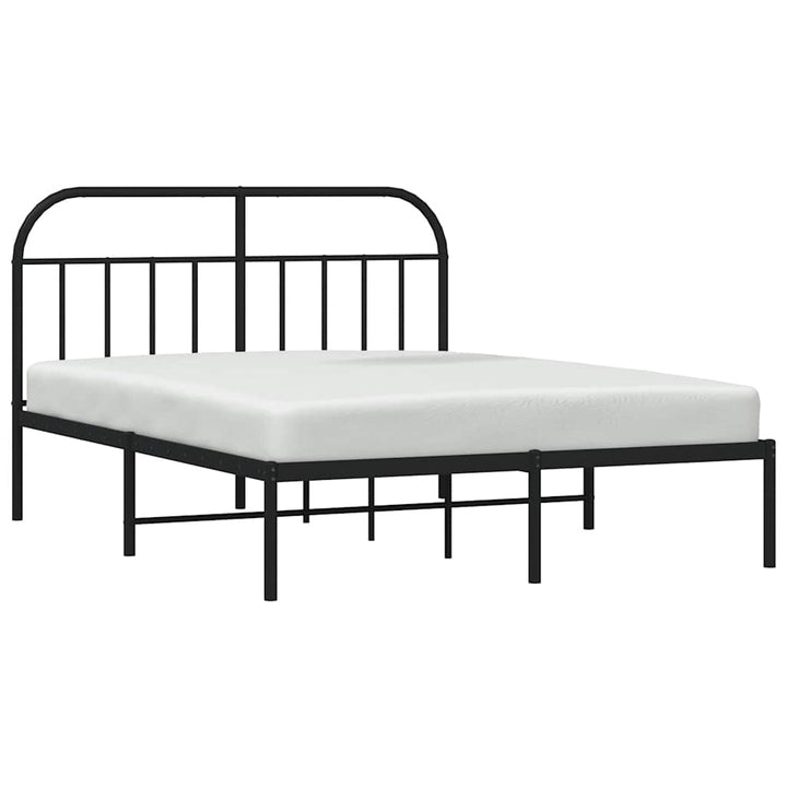 sengeramme med sengegavl 150x200 cm metal sort