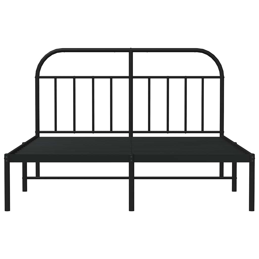 sengeramme med sengegavl 150x200 cm metal sort