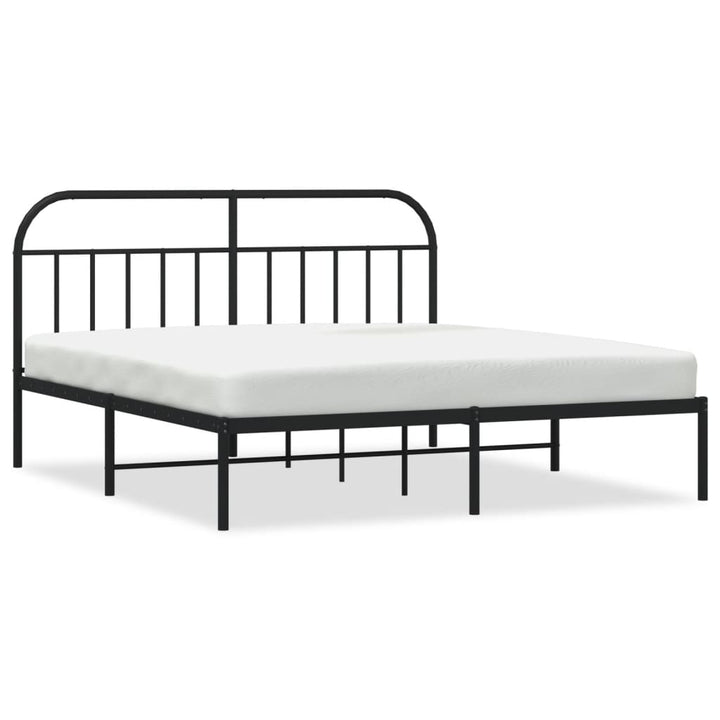 sengeramme med sengegavl 180x200 cm metal sort