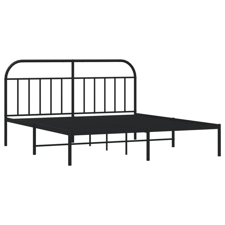 sengeramme med sengegavl 180x200 cm metal sort