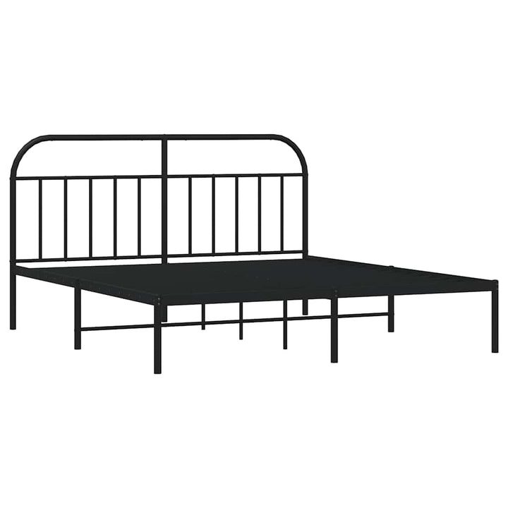 sengeramme med sengegavl 180x200 cm metal sort