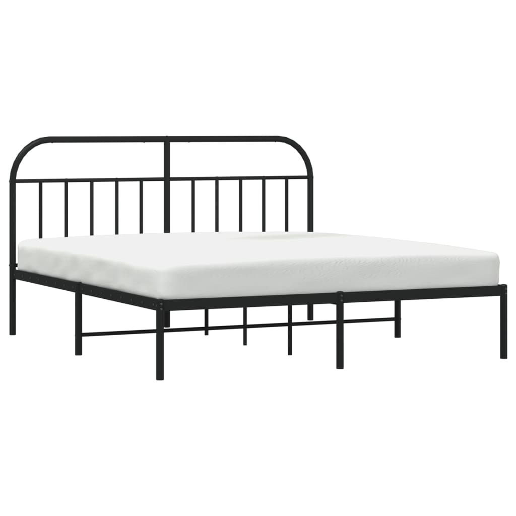 sengeramme med sengegavl 180x200 cm metal sort
