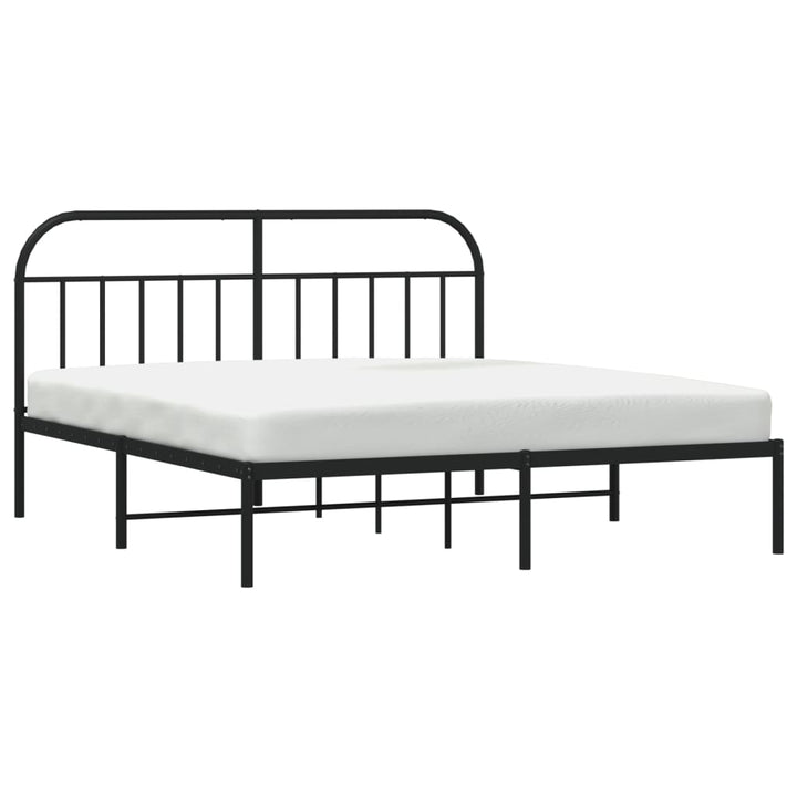 sengeramme med sengegavl 180x200 cm metal sort
