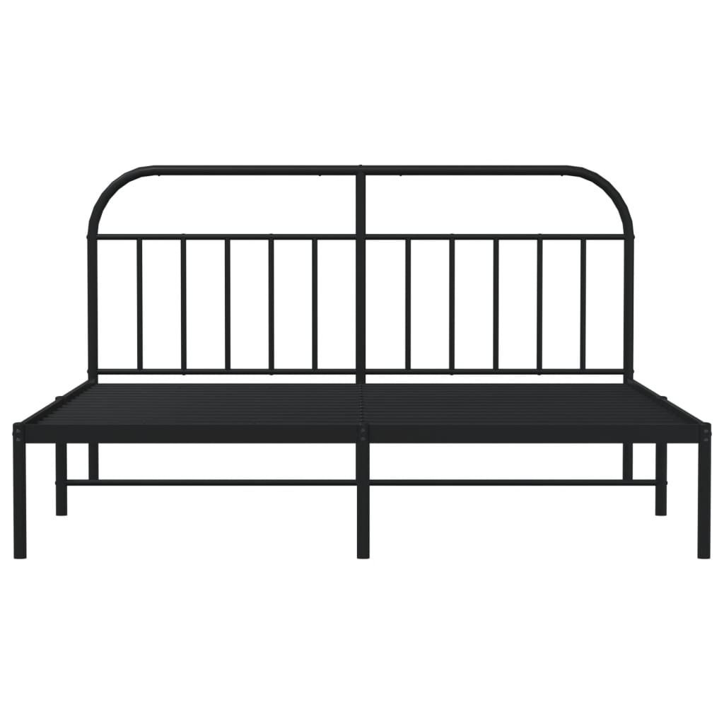 sengeramme med sengegavl 180x200 cm metal sort