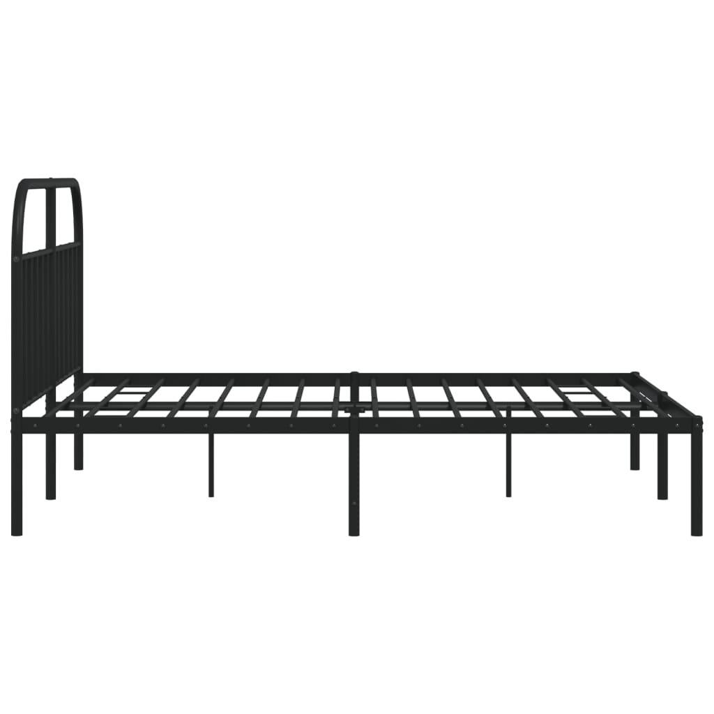 sengeramme med sengegavl 180x200 cm metal sort