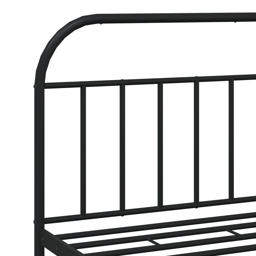 sengeramme med sengegavl 180x200 cm metal sort