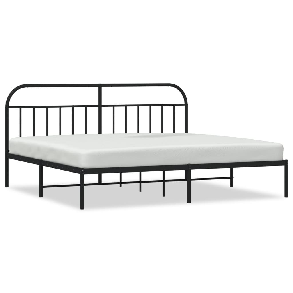 sengeramme med sengegavl 200x200 cm metal sort