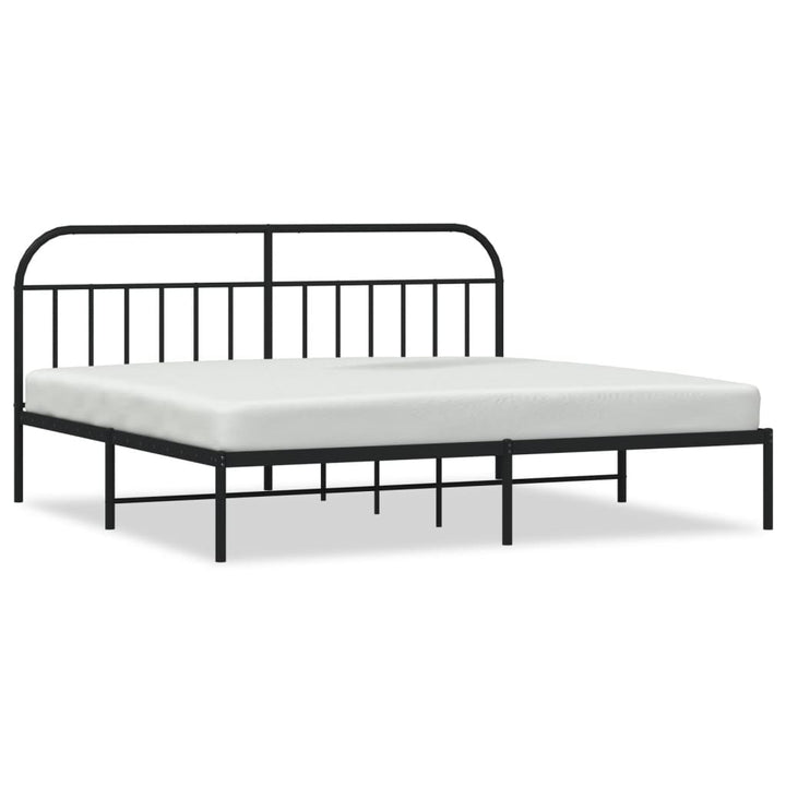 sengeramme med sengegavl 200x200 cm metal sort