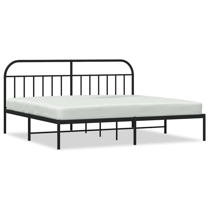 sengeramme med sengegavl 200x200 cm metal sort