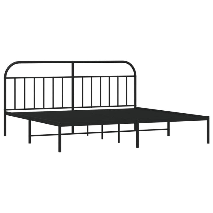 sengeramme med sengegavl 200x200 cm metal sort