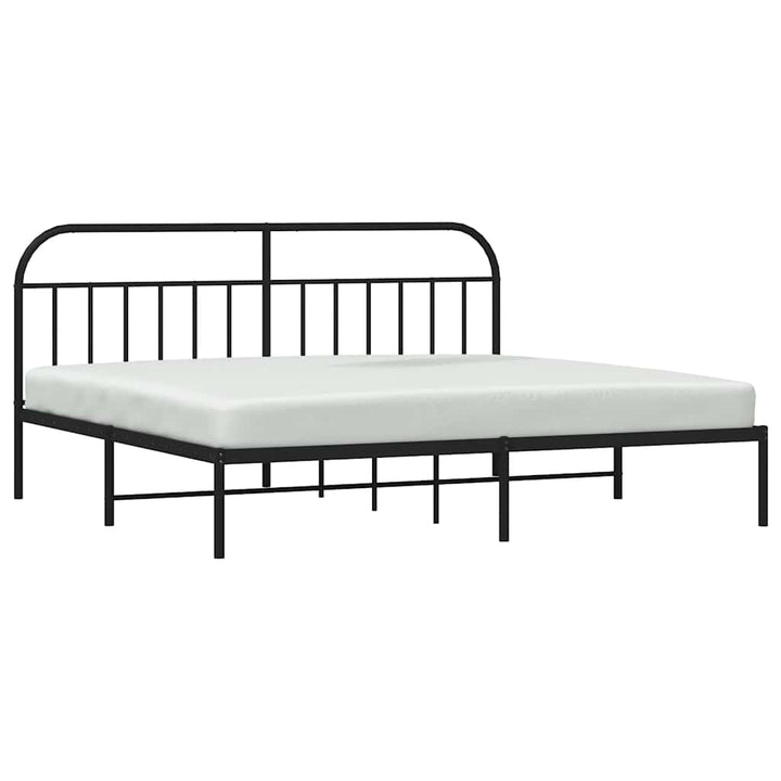 sengeramme med sengegavl 200x200 cm metal sort