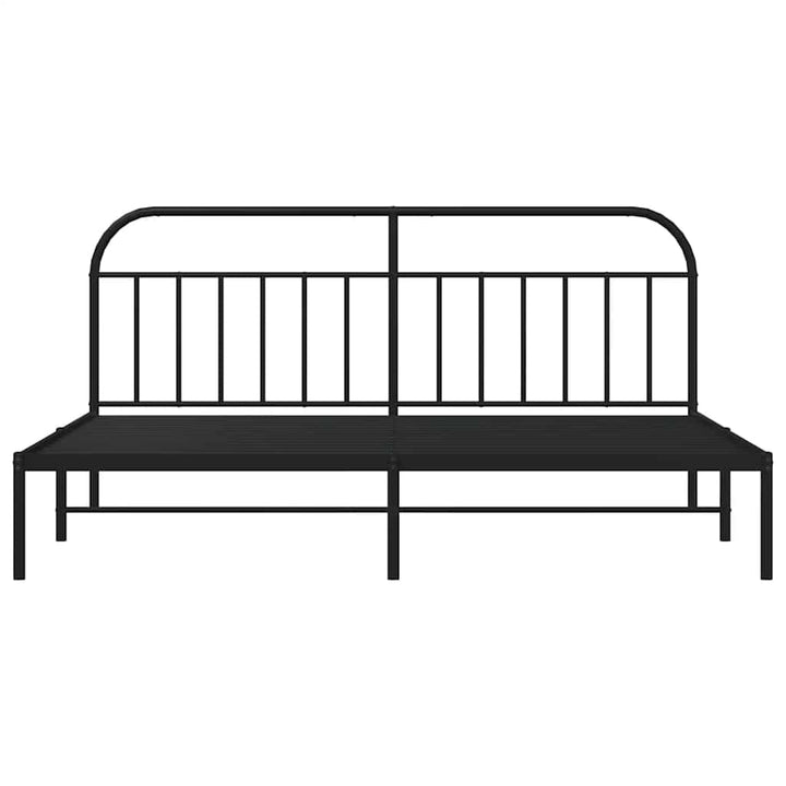 sengeramme med sengegavl 200x200 cm metal sort