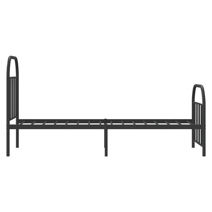 sengeramme med sengegavl og fodgærde 75x190 cm metal sort