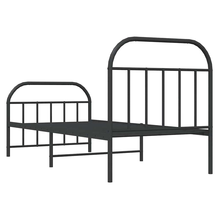 sengeramme med sengegavl og fodgærde 90x190 cm metal sort