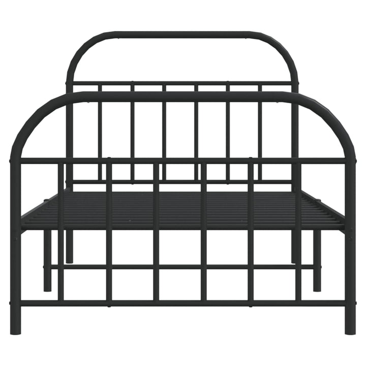 sengeramme med sengegavl og fodgærde 107x203 cm metal sort