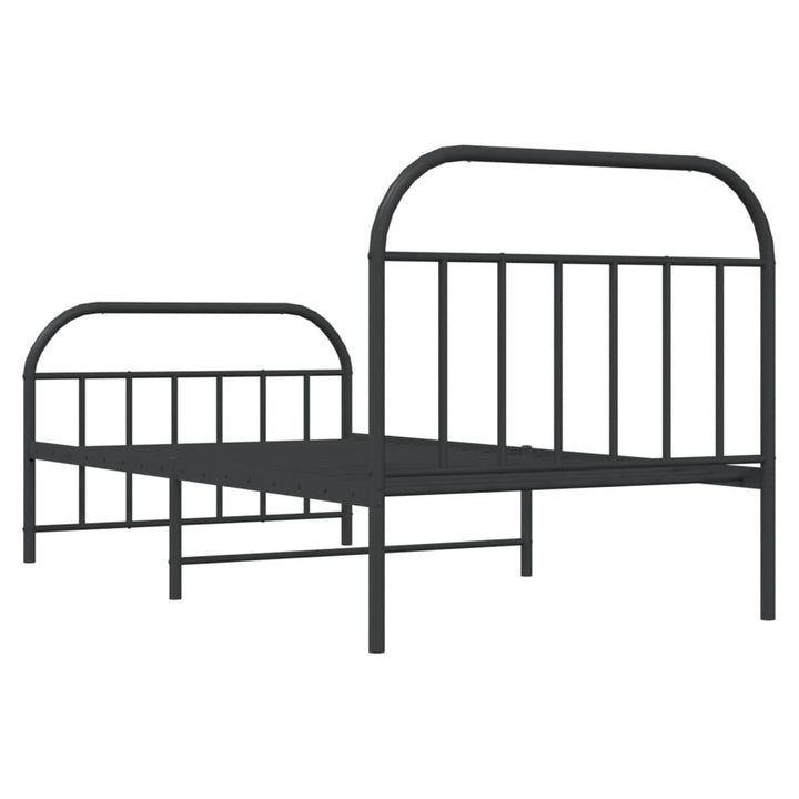 sengeramme med sengegavl og fodgærde 107x203 cm metal sort