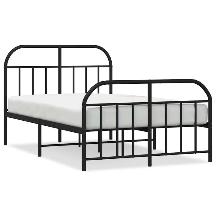 sengeramme med sengegavl og fodgærde 120x190 cm metal sort