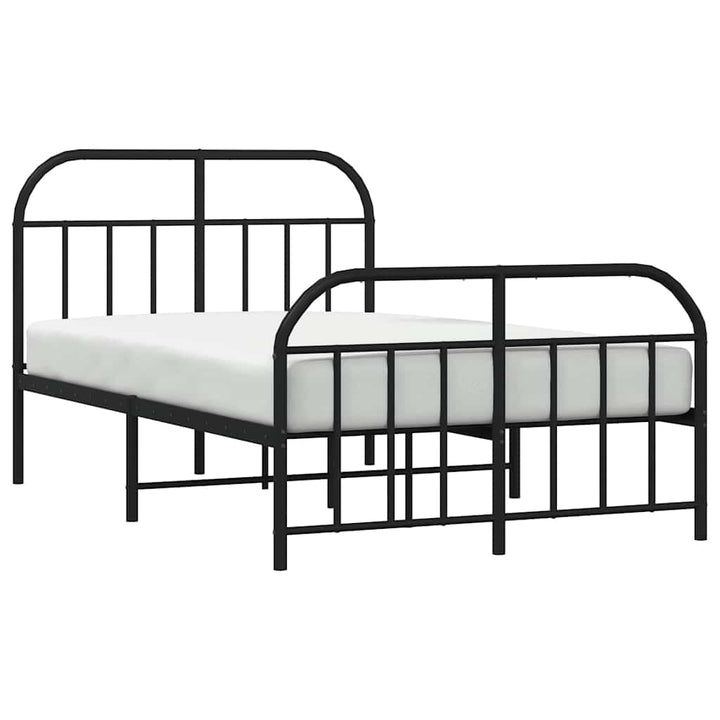 sengeramme med sengegavl og fodgærde 120x190 cm metal sort