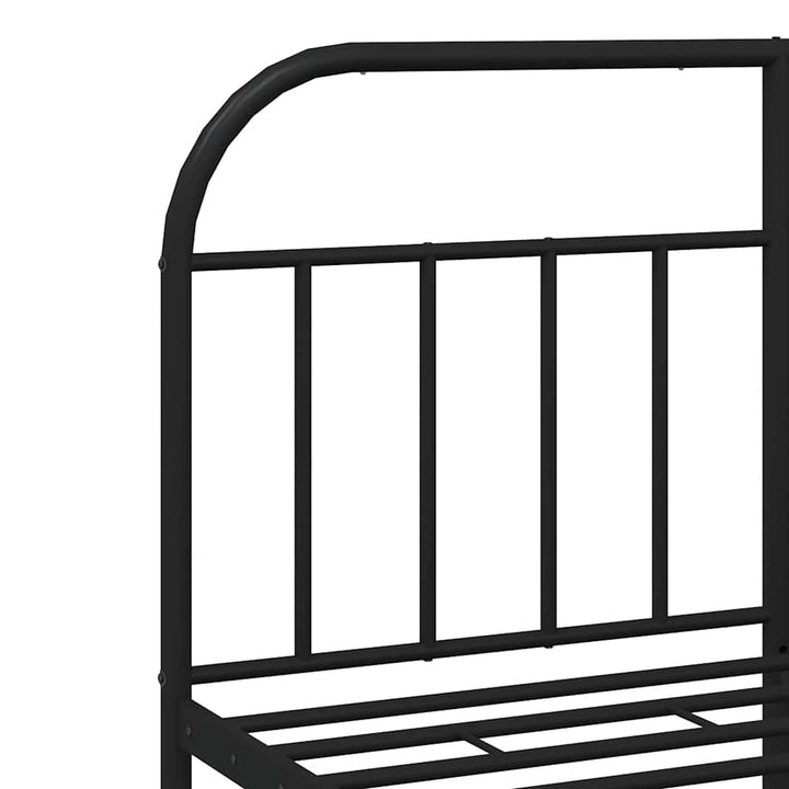 sengeramme med sengegavl og fodgærde 135x190 cm metal sort