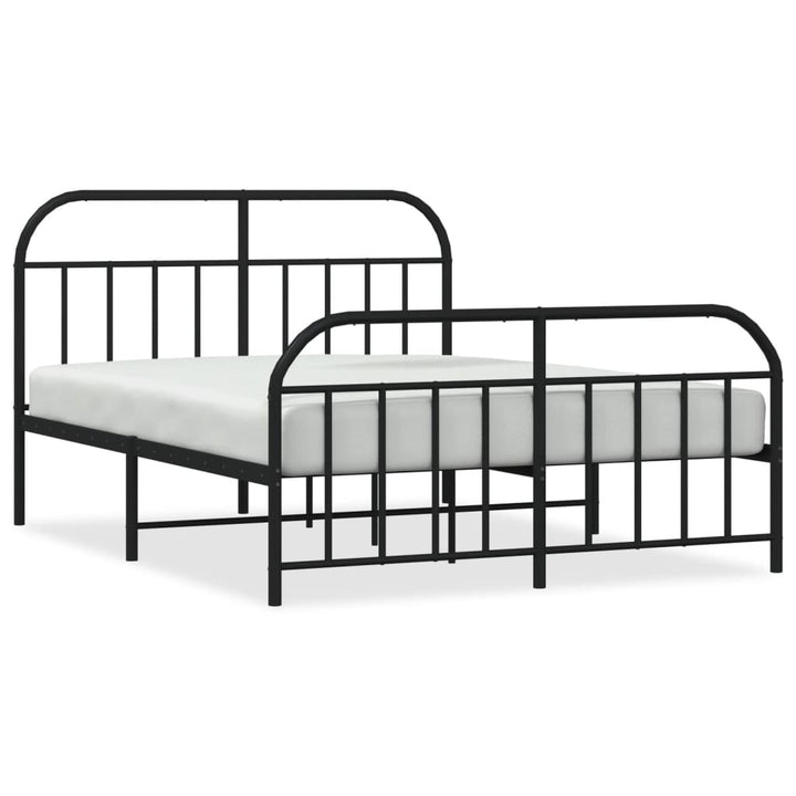 sengeramme med sengegavl og fodgærde 140x190 cm metal sort