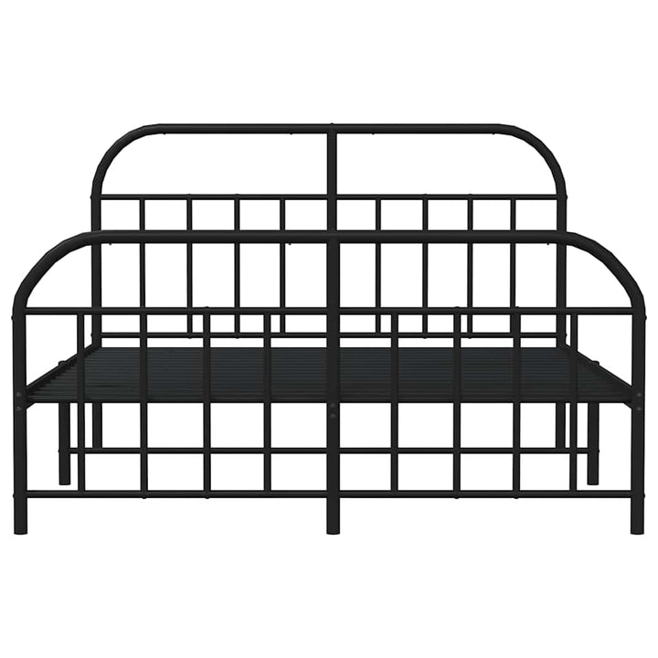 sengeramme med sengegavl og fodgærde 140x190 cm metal sort