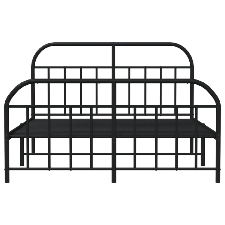 sengeramme med sengegavl og fodgærde 140x190 cm metal sort