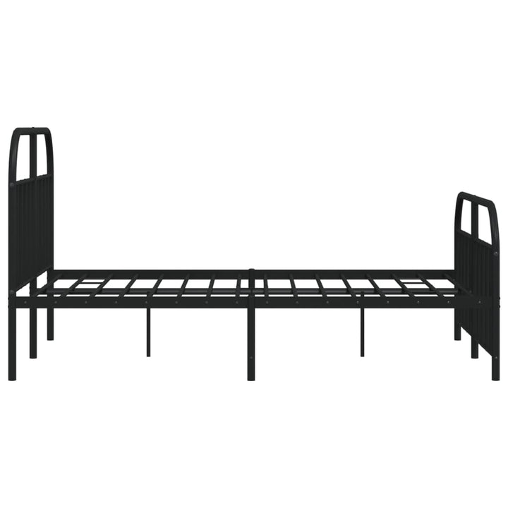 sengeramme med sengegavl og fodgærde 140x190 cm metal sort