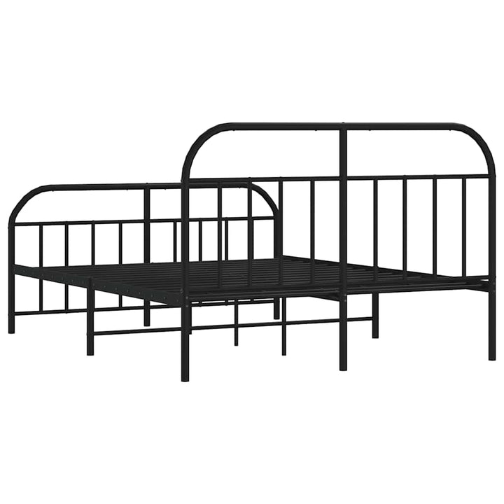 sengeramme med sengegavl og fodgærde 140x190 cm metal sort