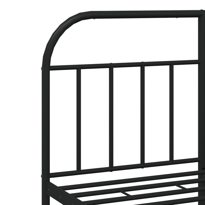sengeramme med sengegavl og fodgærde 140x190 cm metal sort