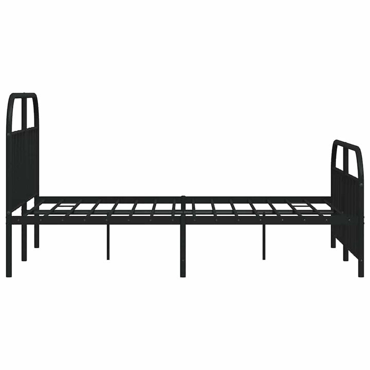 sengeramme med sengegavl og fodgærde 150x200 cm metal sort