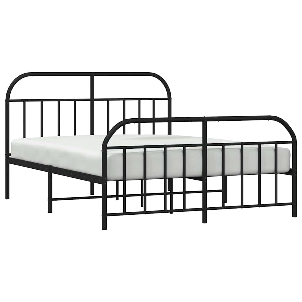 sengeramme uden madras med fodgærde 180x200 cm sort