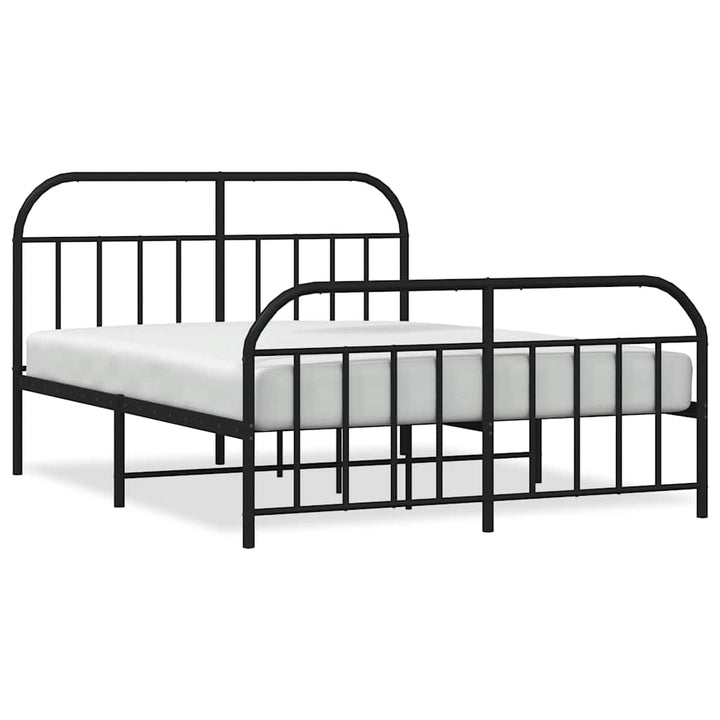 sengeramme med sengegavl og fodgærde 183x213 cm metal sort