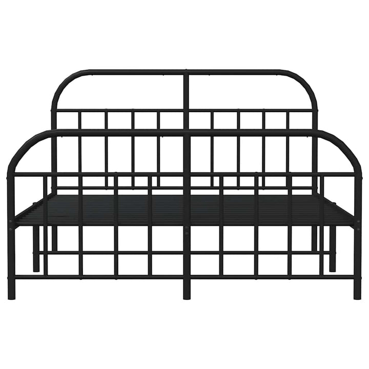 sengeramme med sengegavl og fodgærde 183x213 cm metal sort
