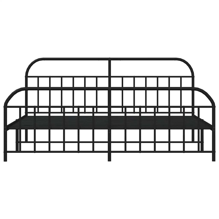 sengeramme med sengegavl og fodgærde 193x203 cm metal sort