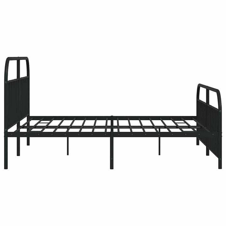 sengeramme med sengegavl og fodgærde 193x203 cm metal sort