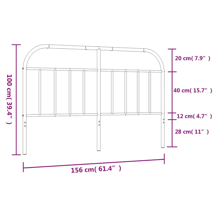 udskiftningsgavl 150 cm metal sort