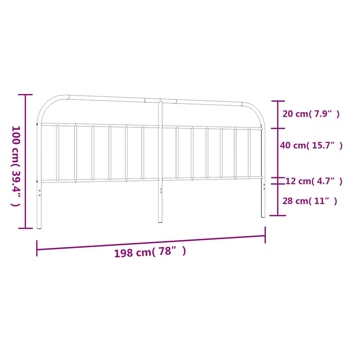 udskiftningsgavl 193 cm metal sort