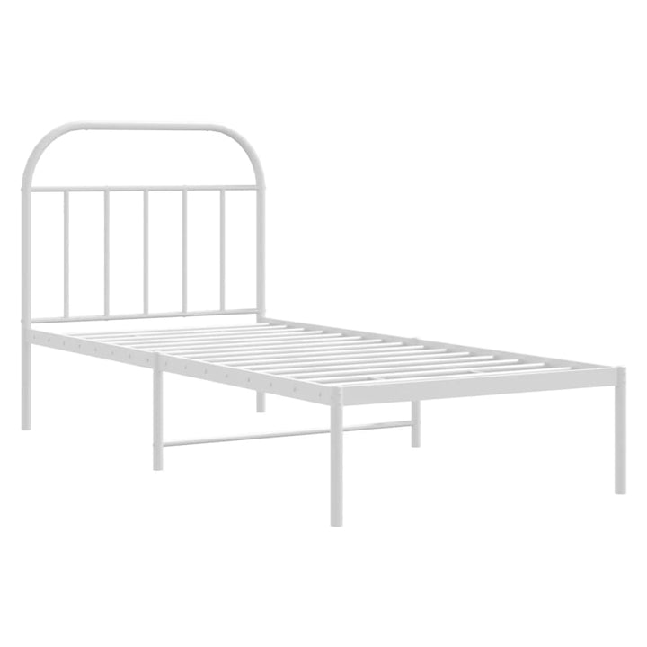 sengeramme med sengegavl 90x190 cm metal hvid