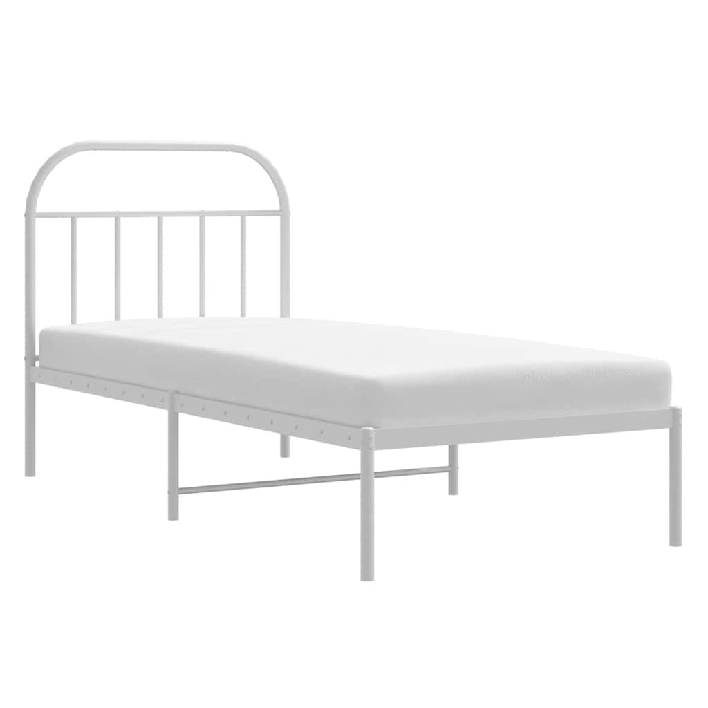 sengeramme med sengegavl 90x200 cm metal hvid