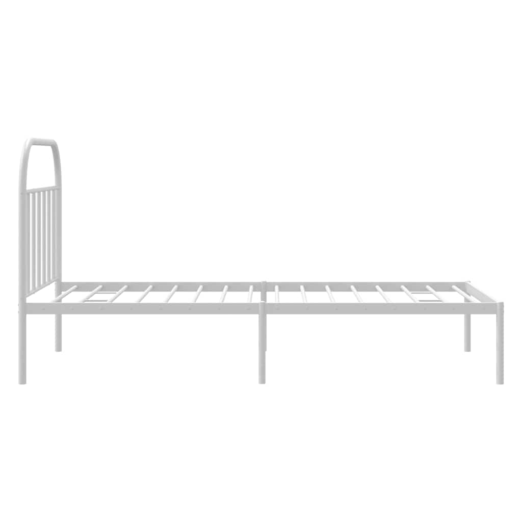 sengeramme med sengegavl 100x190 cm metal hvid